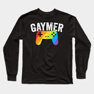 Gaymer Pride LGBT Flag Gay Lesbian Gaming Long Sleeve T-Shirt